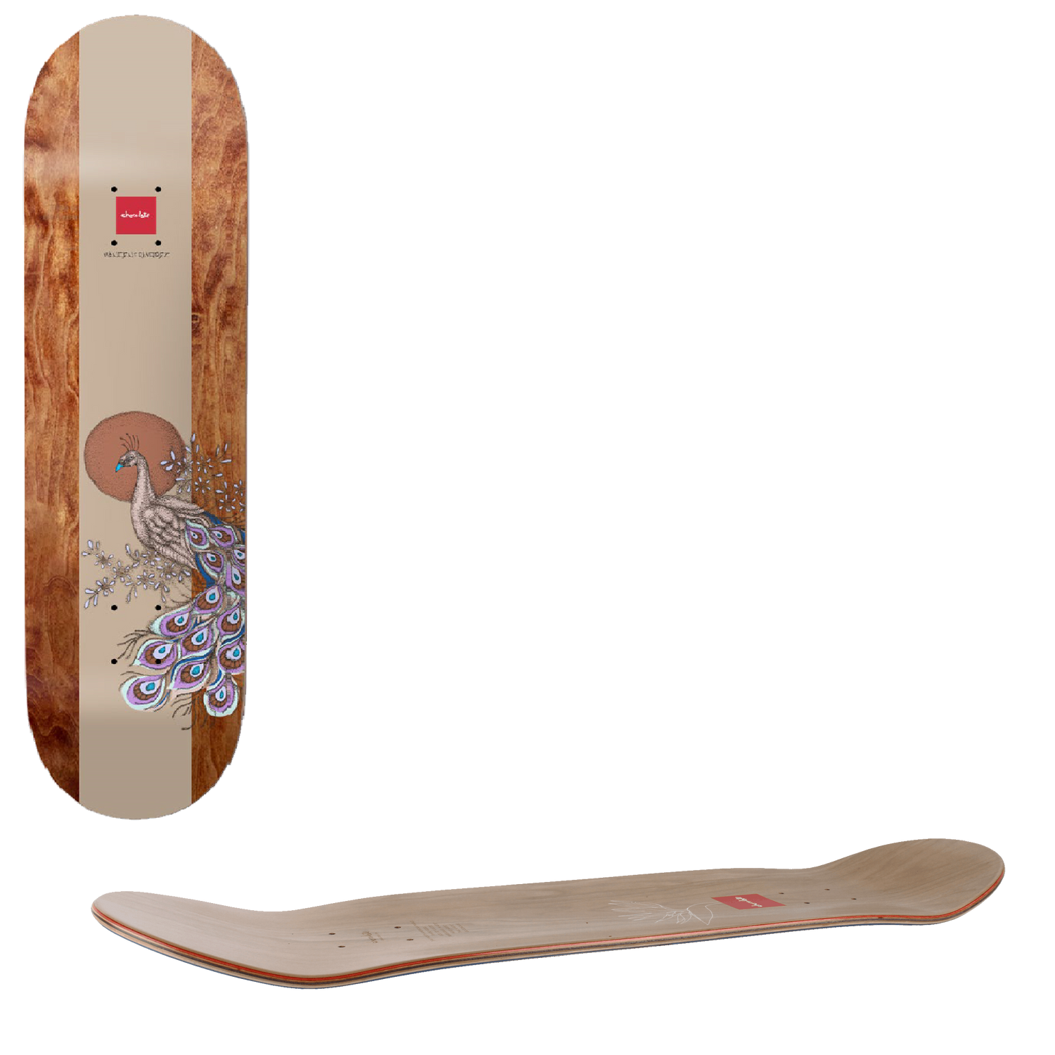 Chocolate Alvarez Peacock One Off Skateboard Deck - 8.25"