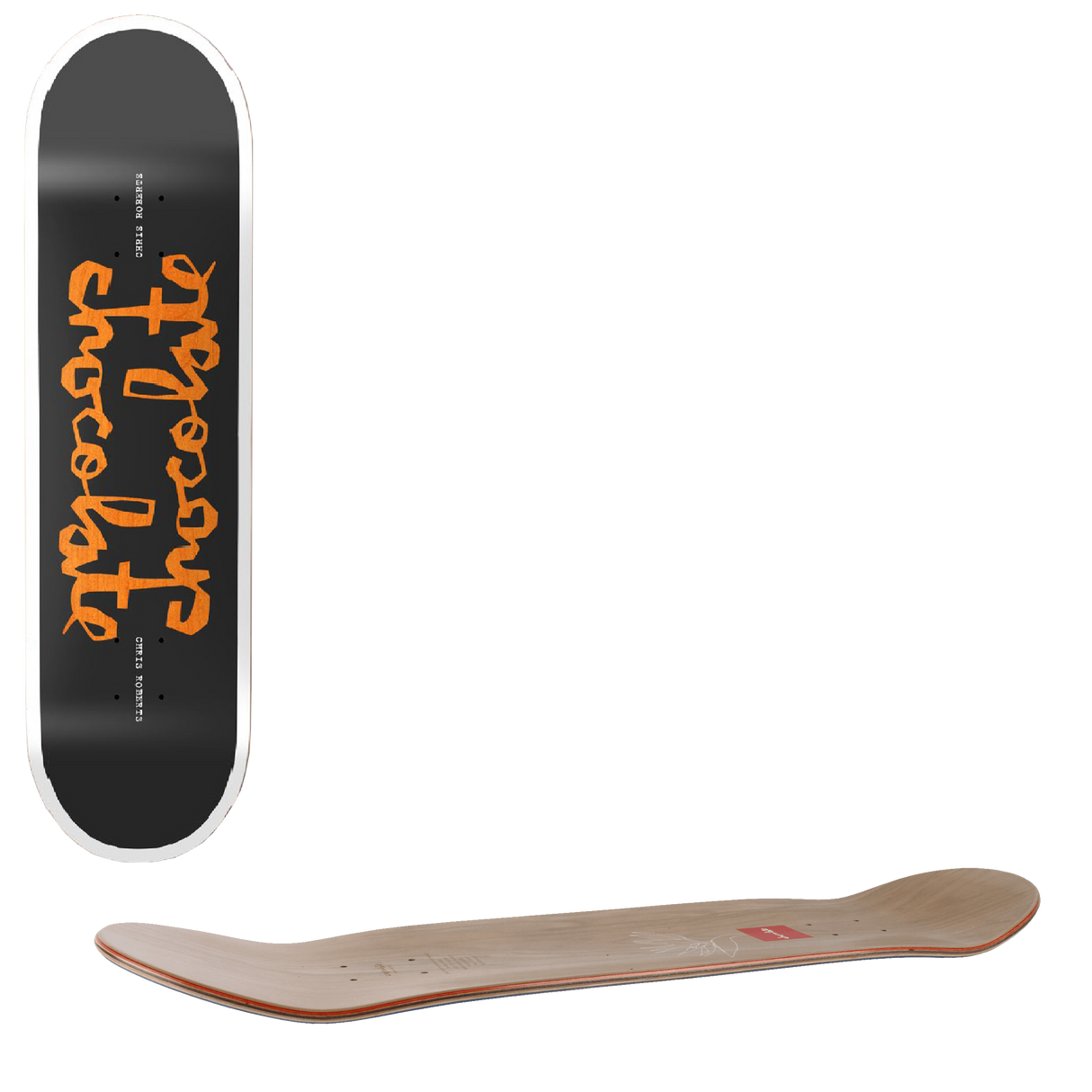 Chocolate Twin Chunk Roberts Skateboard Deck - Black 8.25"