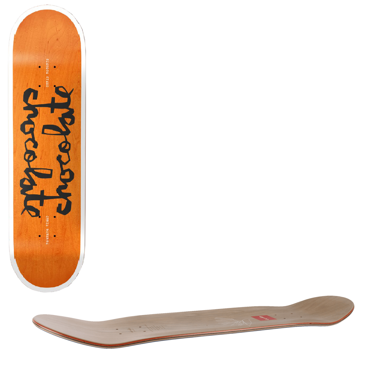 Chocolate Twin Chunk Roberts Skateboard Deck - Orange 8.25"