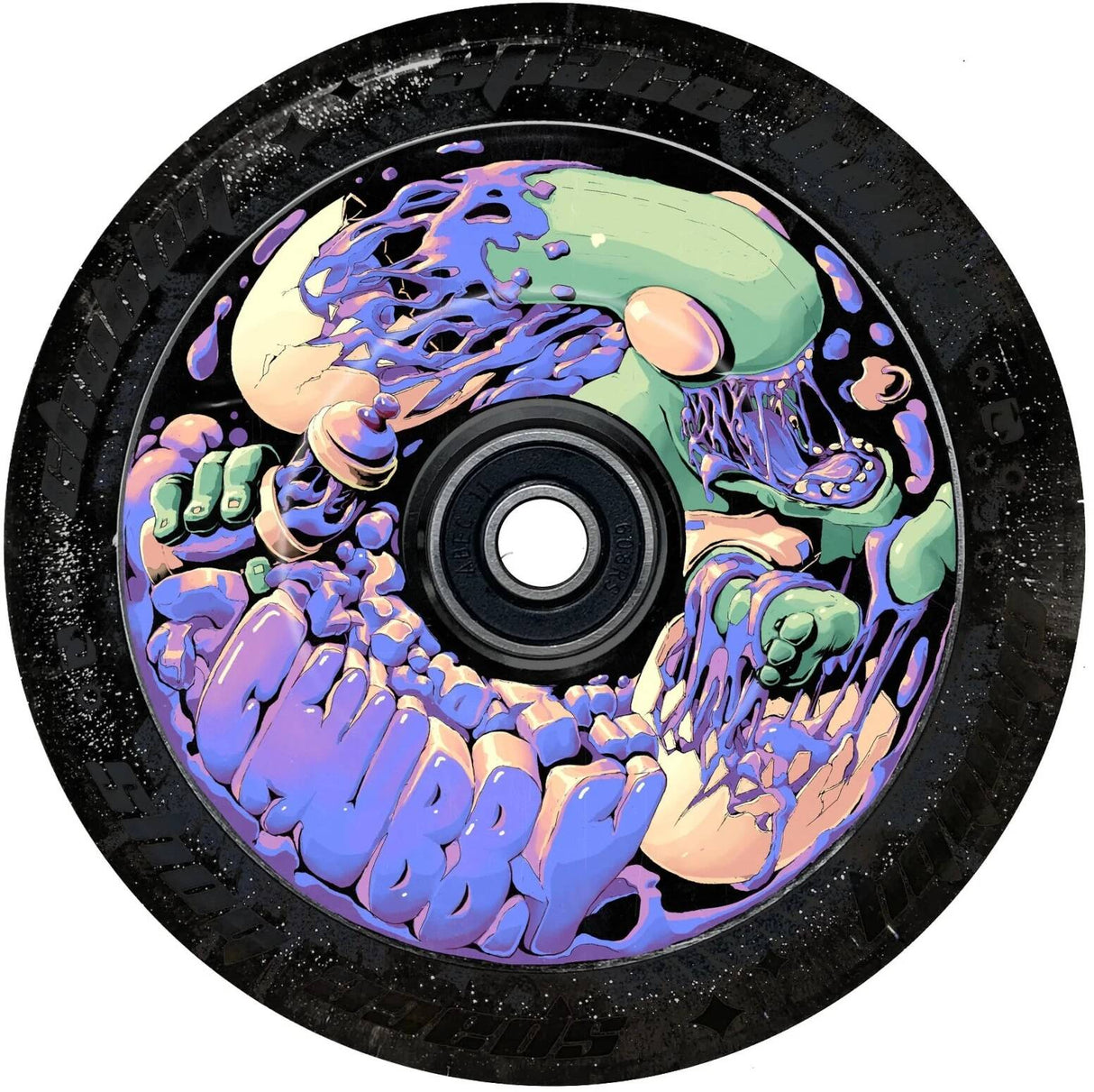 Chubby Baby Alien Purple 110mm Scooter Wheel - Glitter PU