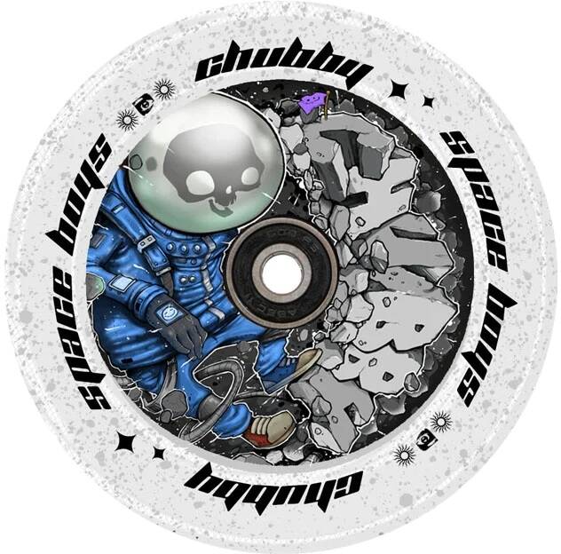 Chubby Spaceboy Astronaught 110mm Scooter Wheel - Glitter PU