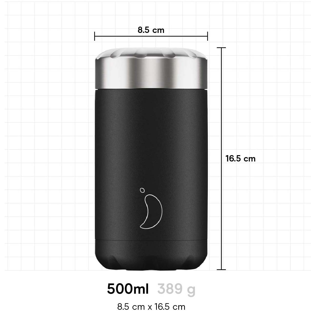Chilly's 500ml Food Pot - Monochrome Black