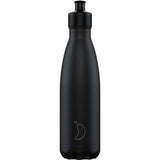 Chilly's 500ml Sports Water Bottle - Monochrome Black
