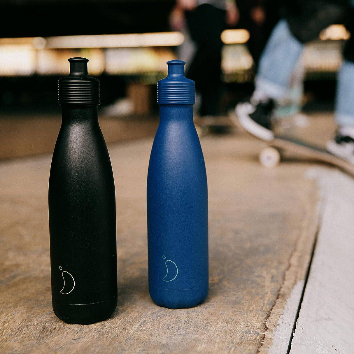 Chilly's 500ml Sports Water Bottle - Monochrome Black