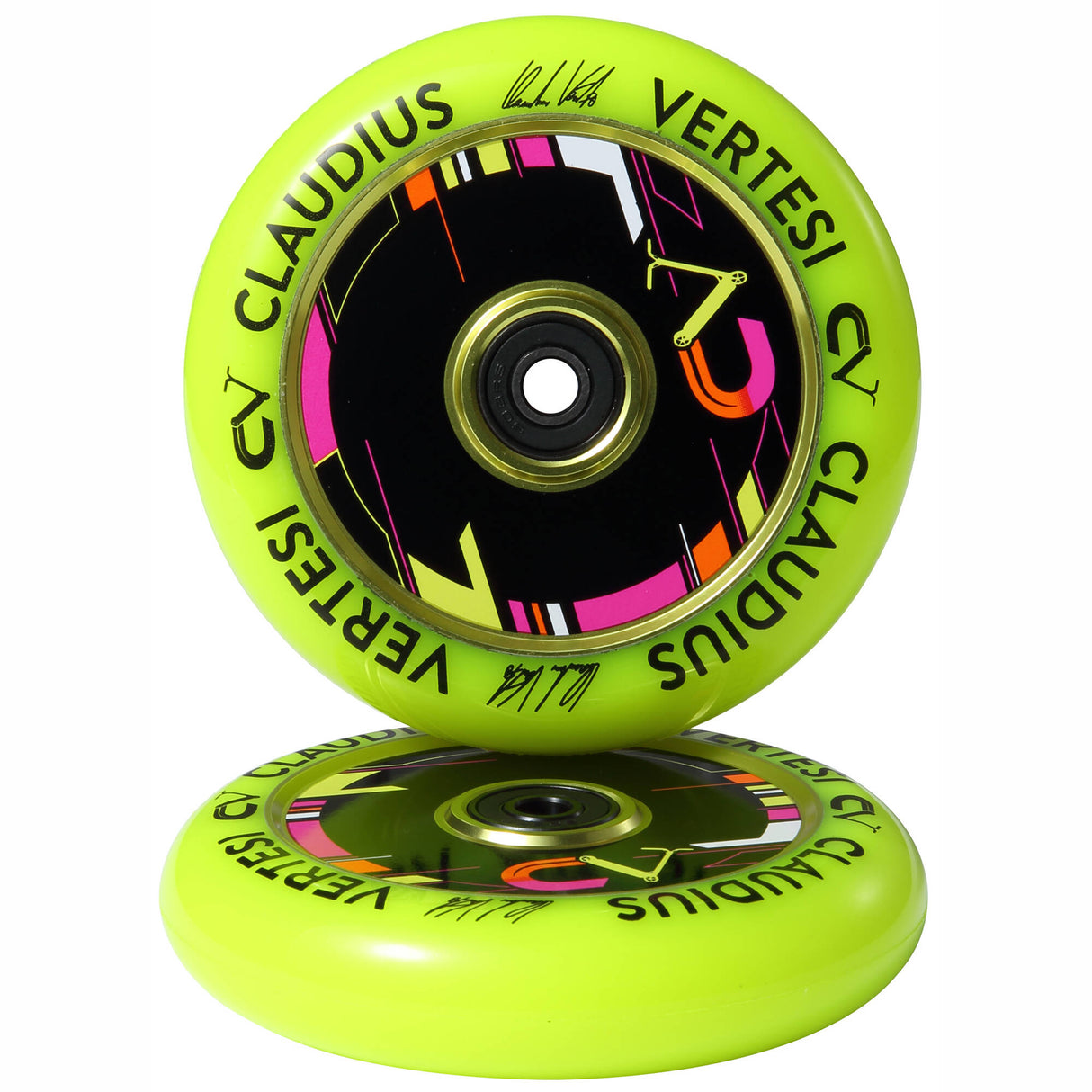 Claudius Vertesi Signature Scooter Wheels 110mm - Neon Yellow