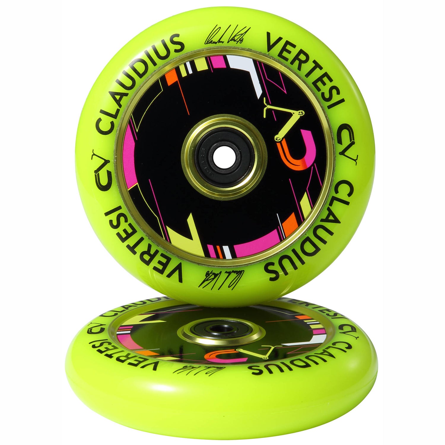 Claudius Vertesi Signature Scooter Wheels 110mm - Neon Yellow