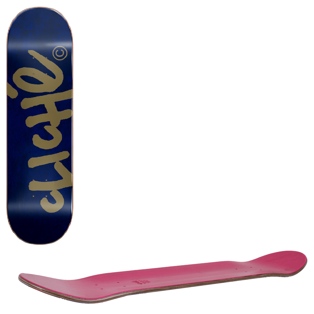 Cliche Handwritten Skateboard Deck - Navy/Gold 8.25"