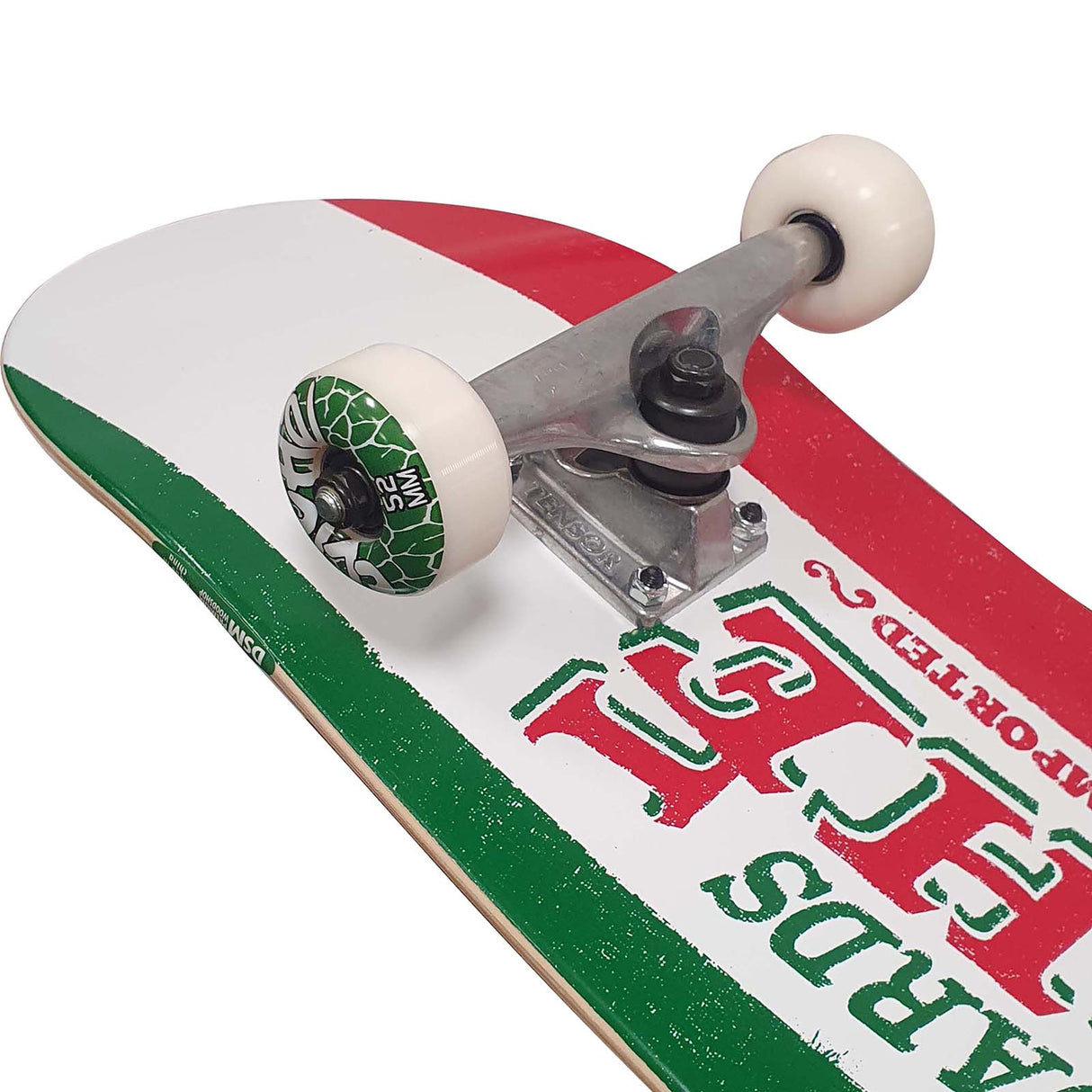 Cliche Imported Complete Skateboard - Green/Red 8.25"