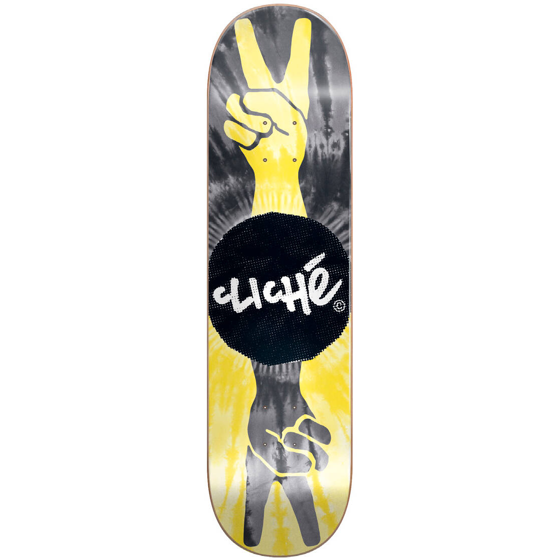 Cliche Peace Skateboard Deck - Yellow/Black 8.5"