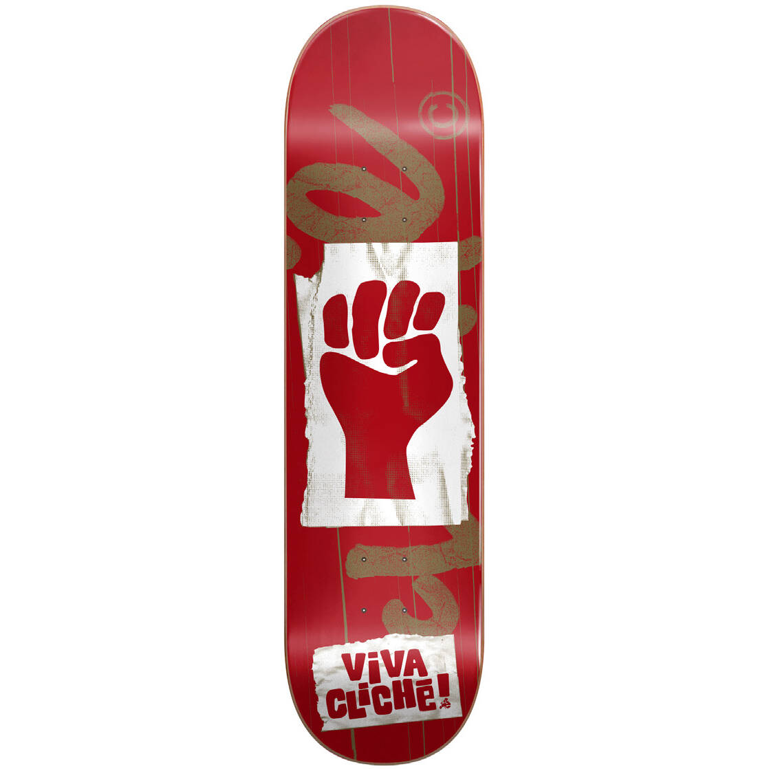 Cliche Viva Cliche Skateboard Deck - Red/Gold 8"