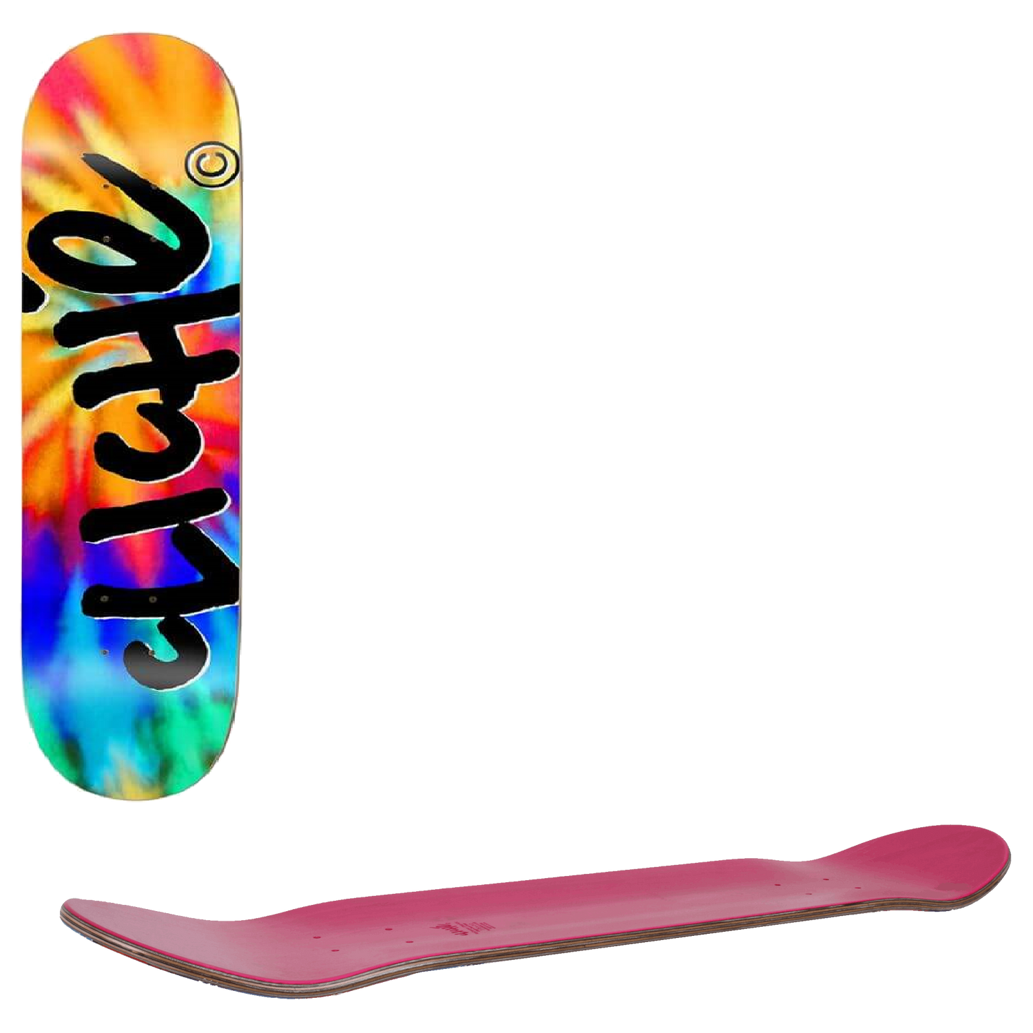 Cliche Handwritten Invert Skateboard Deck - Tie Dye 8.25"