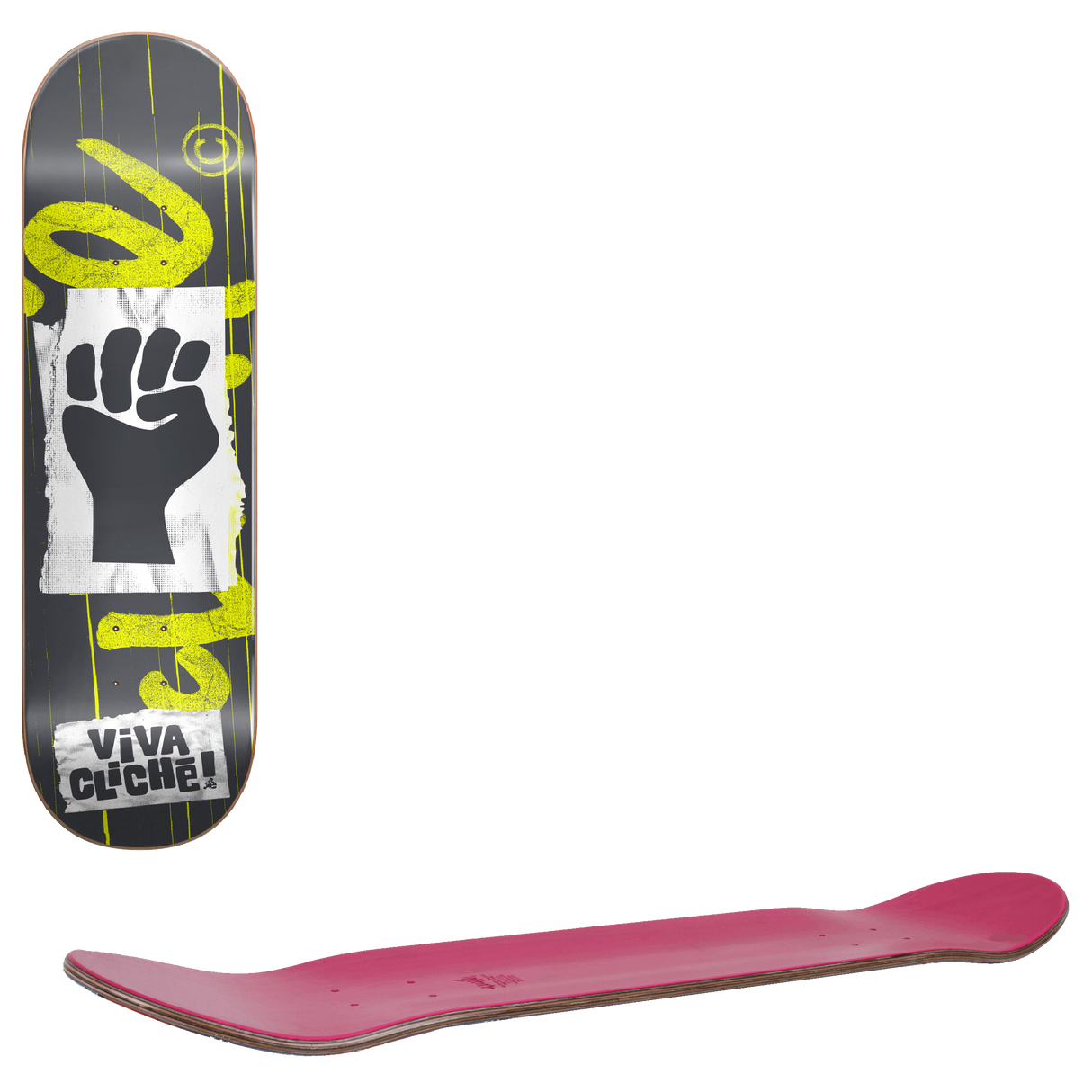 Cliche Viva Cliche Skateboard Deck - Grey Lime 8.5"