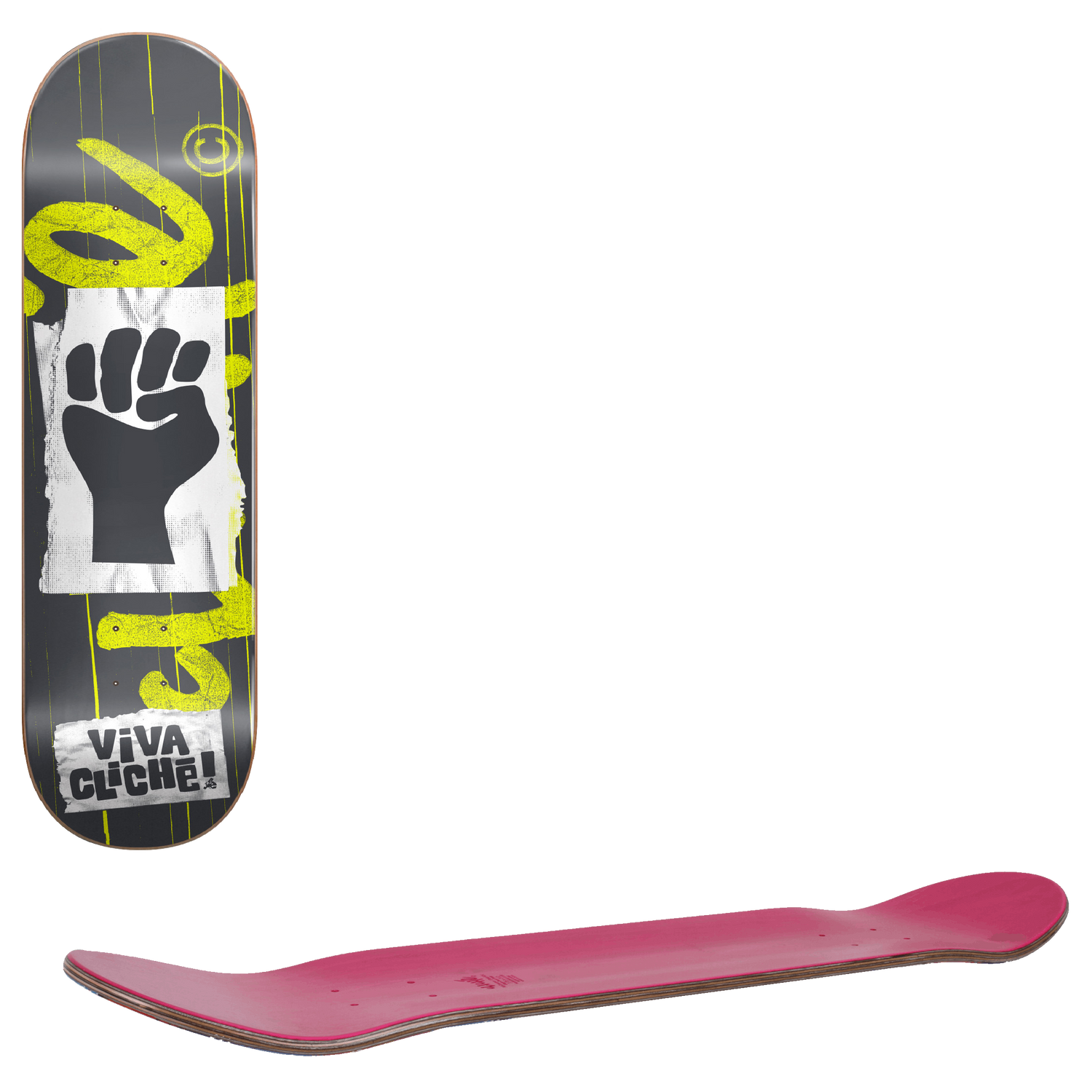 Cliche Viva Cliche Skateboard Deck - Grey Lime 8.5"