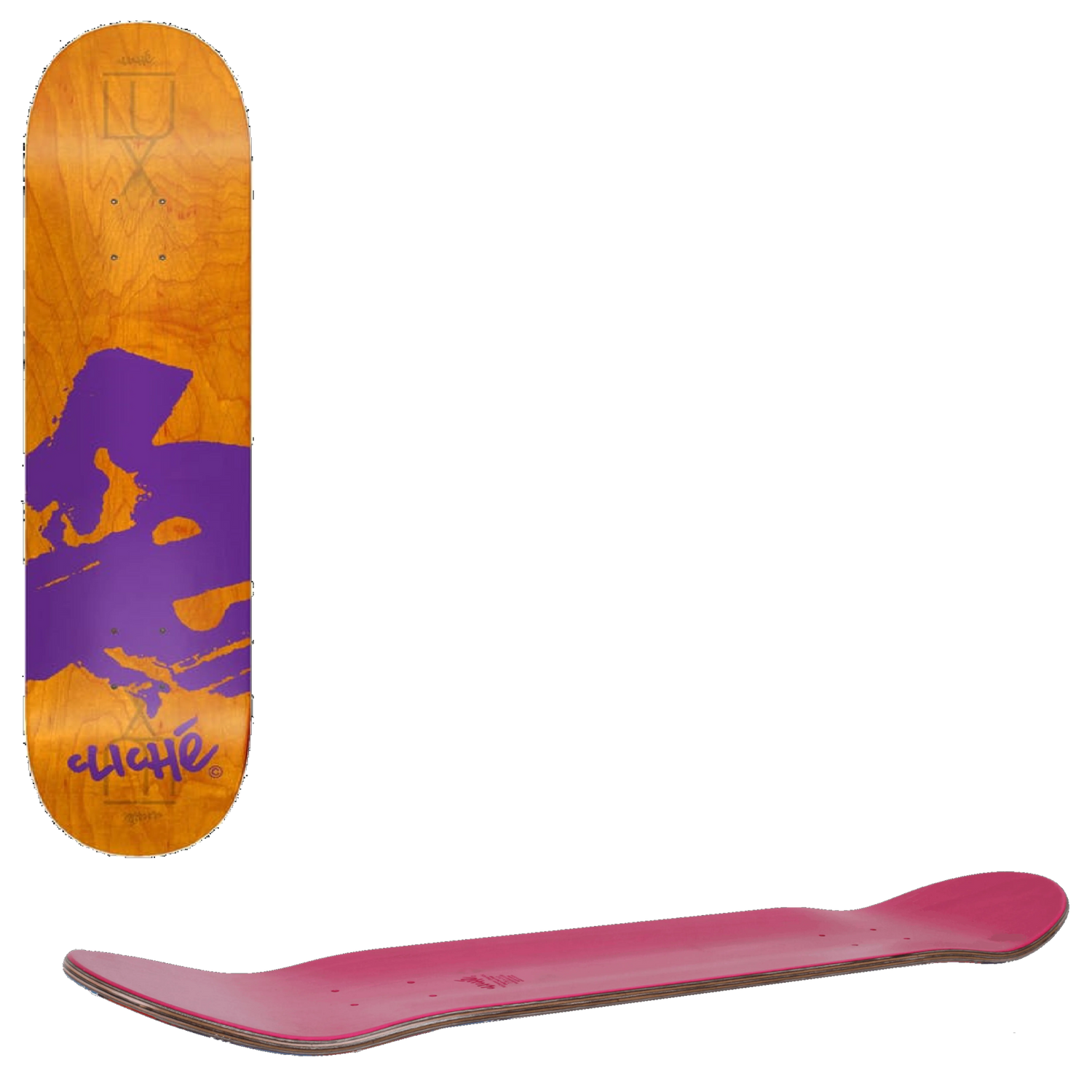 Cliche Europe RHM Skateboard Deck - Orange 8.125''