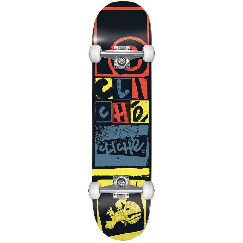 Cliche Letter Press FP Complete Skateboard - Black 8''
