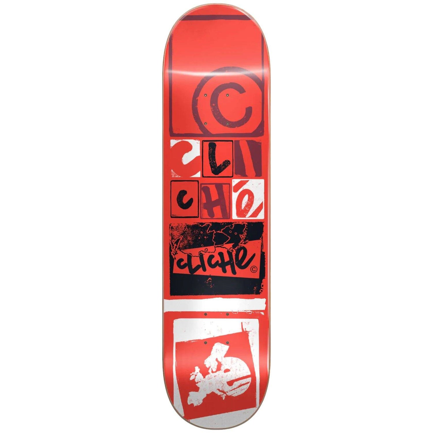 Cliche Letter Press RHM Complete Skateboard - Red 8.25''