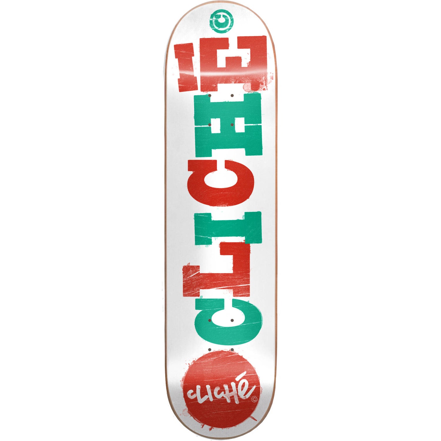 Cliche Woodcut Skateboard Deck - Red/Teal