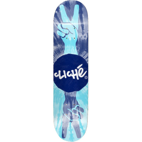 Cliche Peace Skateboard Deck - Aqua/Navy 8.25"