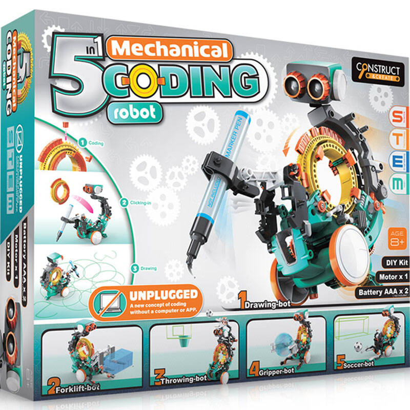 Construct & Create 5 in 1 Mechanical Coding Robot