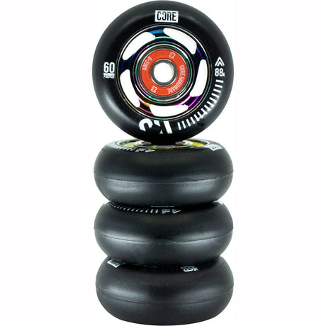 CORE Aero Inline Skate Wheels - Black/Neochrome 60mm
