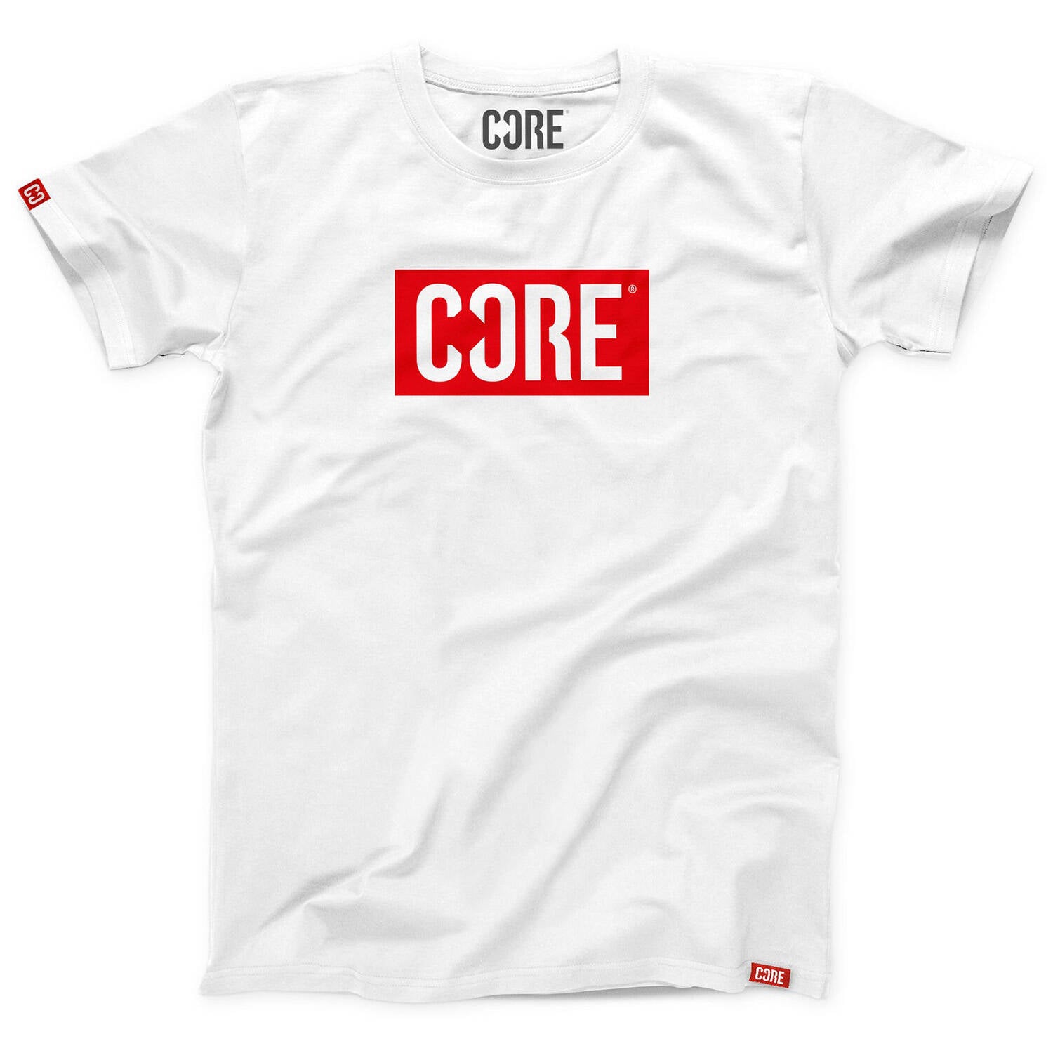 CORE Stamp Youth T Shirt - White/Red