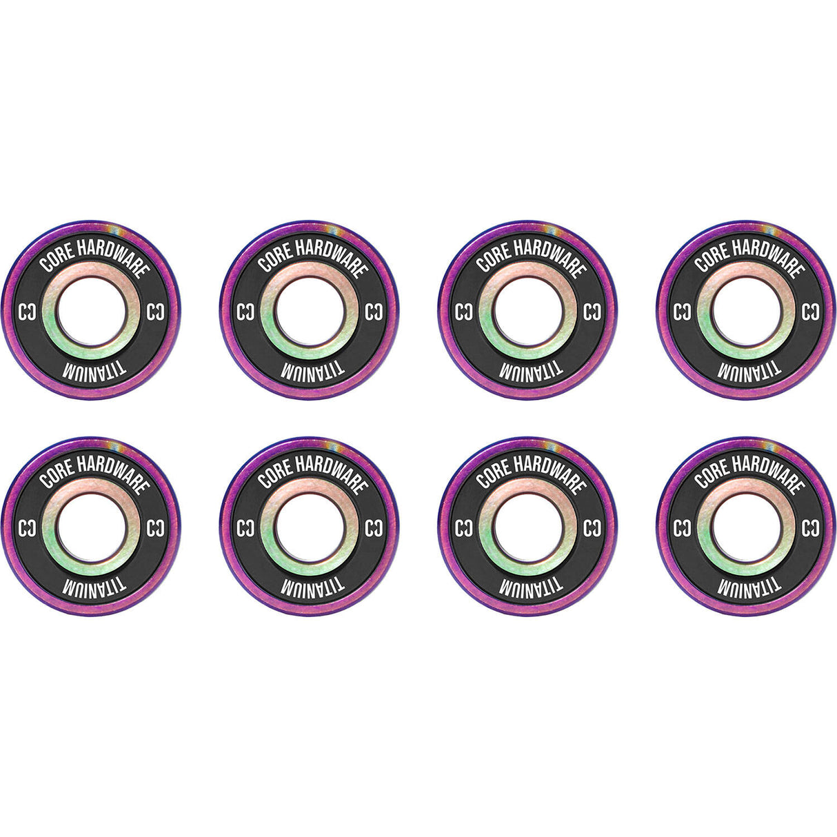CORE Titanium 8 Pack Skate Bearings - Neochrome