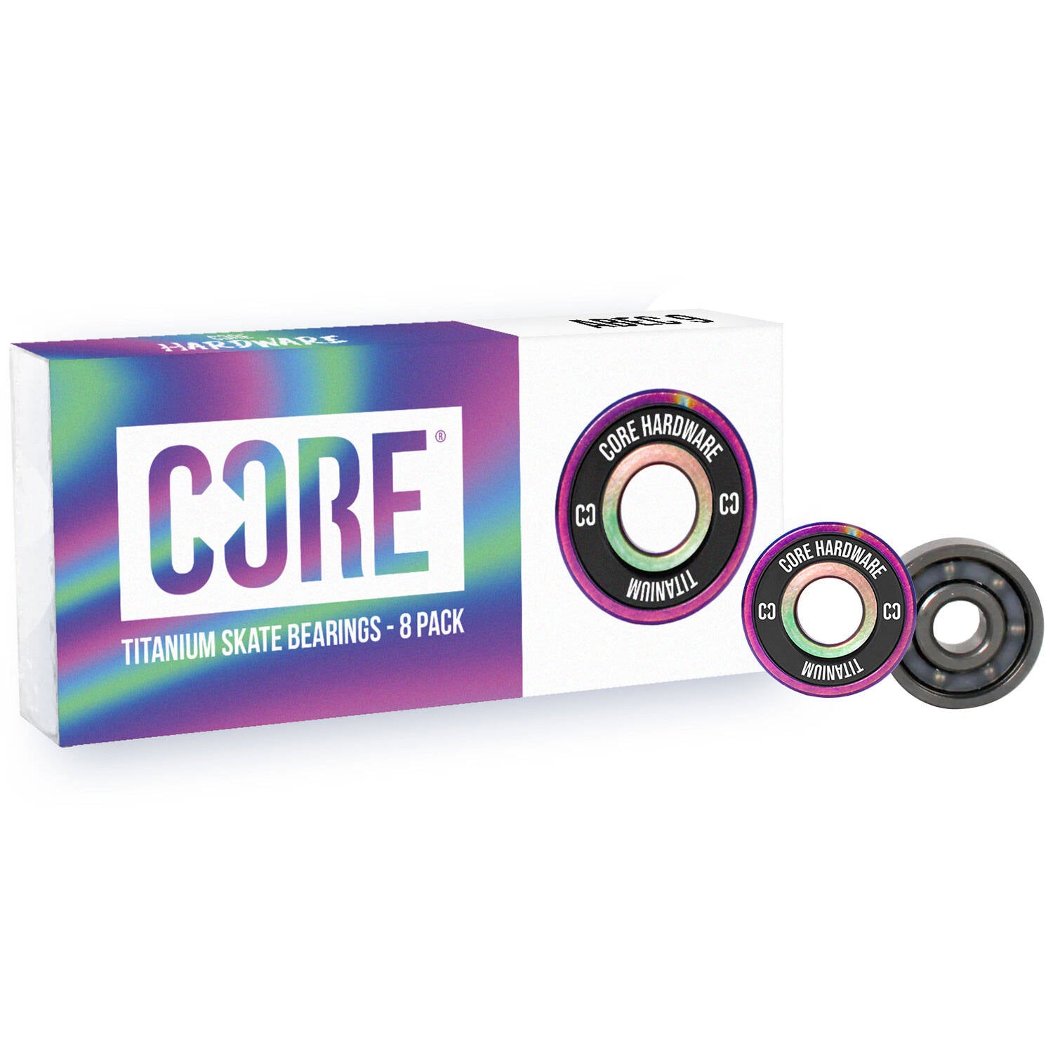 CORE Titanium 8 Pack Skate Bearings - Neochrome