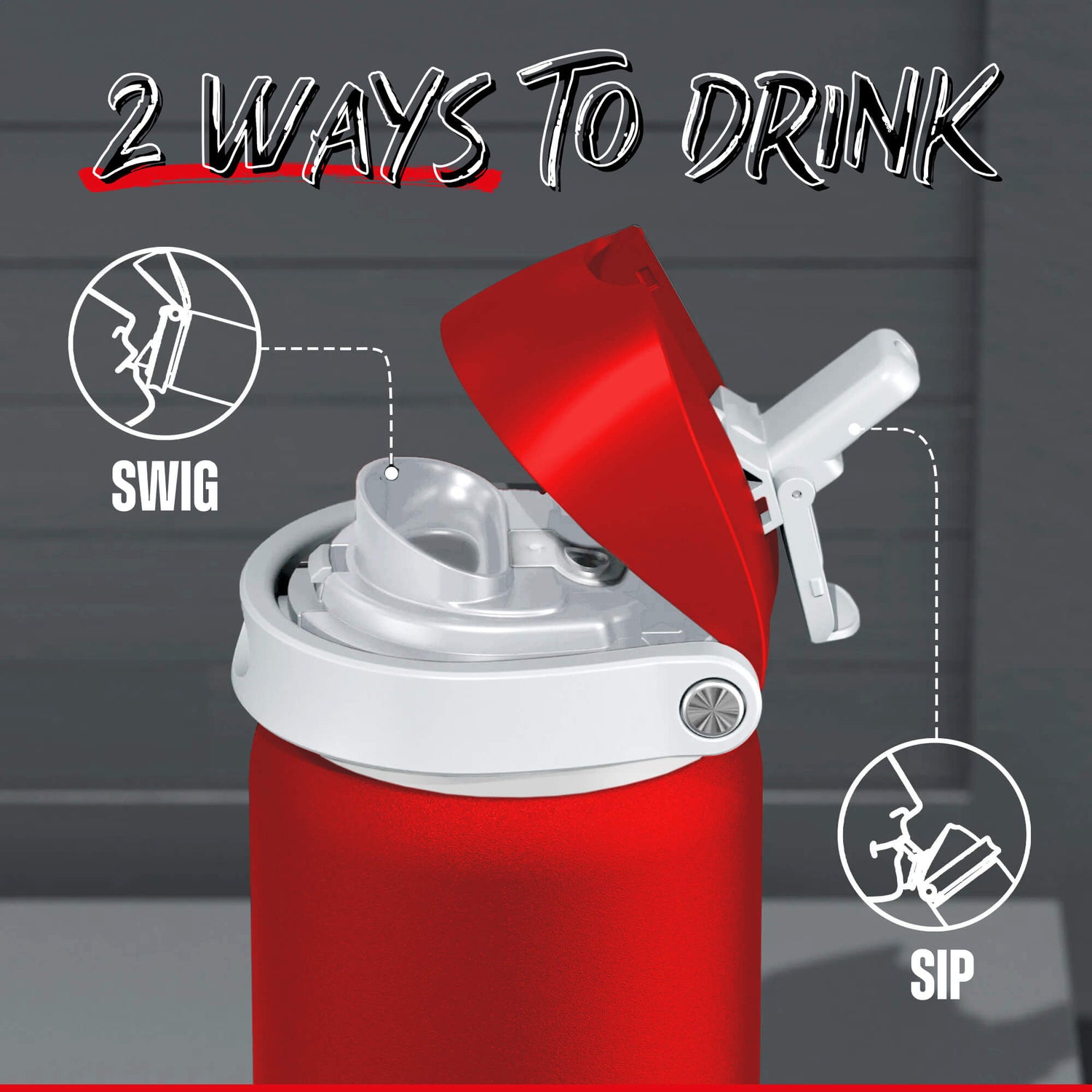 CORE Insulated Dual Spout 750ml Water Bottle - Red