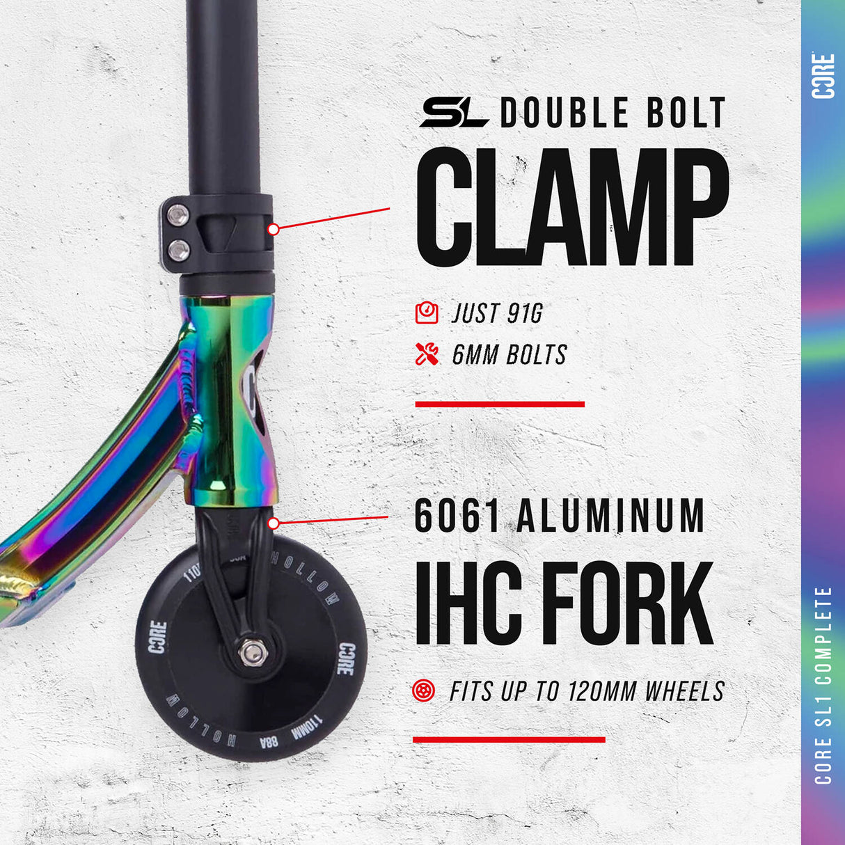 CORE SL1 (Super Light) Stunt Scooter - Neochrome/Black