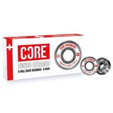CORE SWISS Ceramic Skateboard Bearings - White (8 Pack)