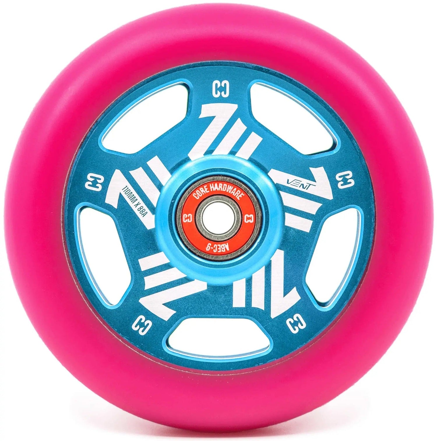 CORE Vent Hollow 110mm Scooter Wheel - Teal/Pink