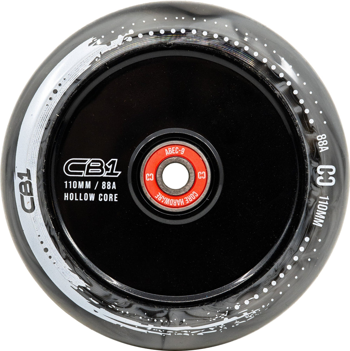 CORE CB1 Nylon Hollow Core 110mm Scooter Wheel - Black/White