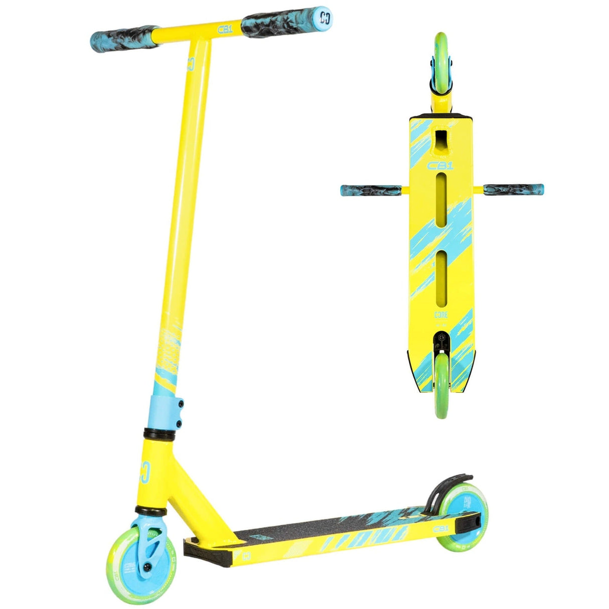 CORE CB1 Beginner Stunt Scooter - Highlighter Yellow/Blue