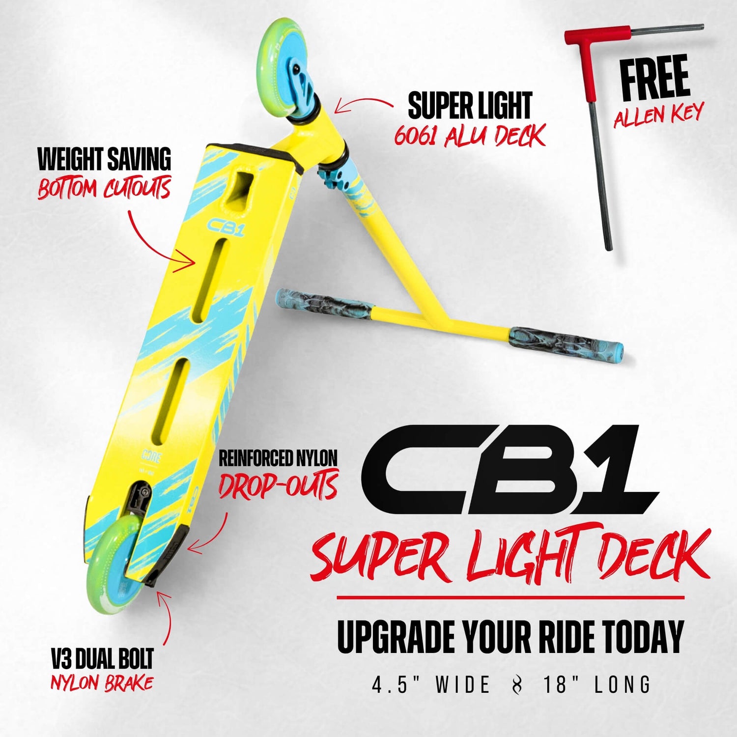 CORE CB1 Beginner Stunt Scooter - Highlighter Yellow/Blue