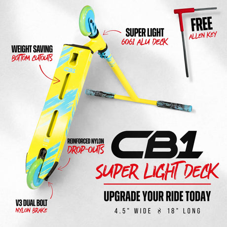 CORE CB1 Beginner Stunt Scooter - Highlighter Yellow/Blue