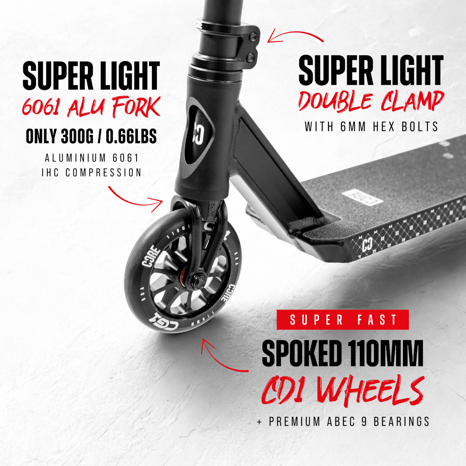 CORE CG1 Mini Stunt Scooter - Black