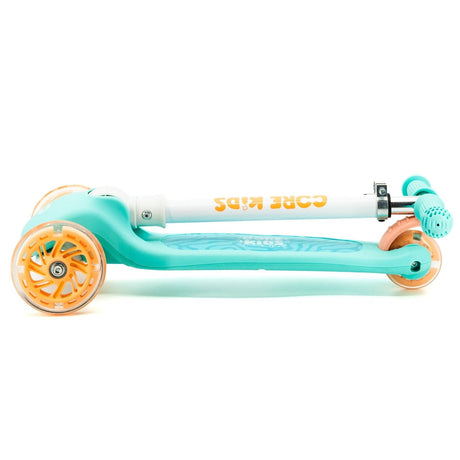 CORE Kids Foldy Light Up Folding Scooter - Teal/Peach