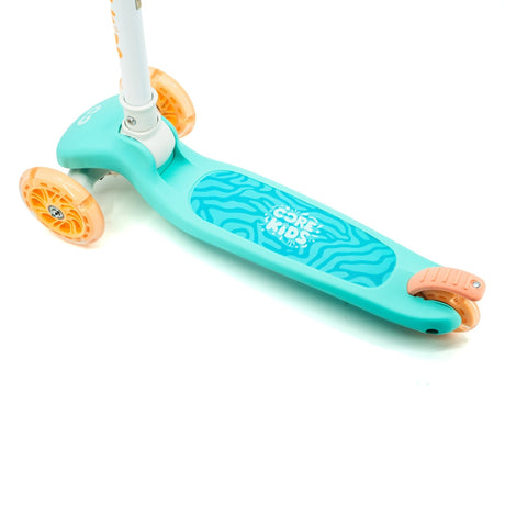 CORE Kids Foldy Light Up Folding Scooter - Teal/Peach
