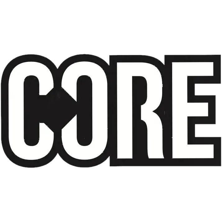 CORE Logo Sticker - Black White 15cm