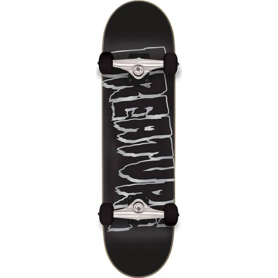 Creature Logo Outline Metallic Complete Skateboard - Black 8.25"