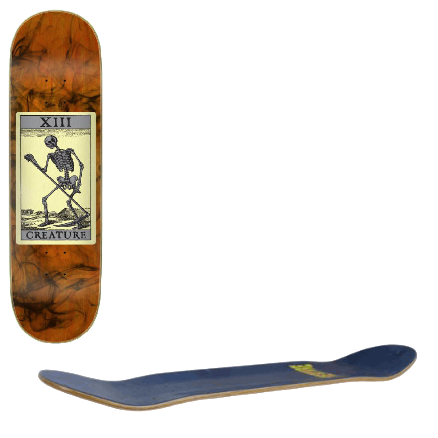 Creature Deathcard Birch Skateboard Deck - Orange 8"