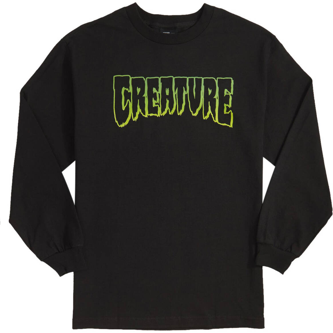 Creature Logo Outline Long Sleeve T Shirt - Black