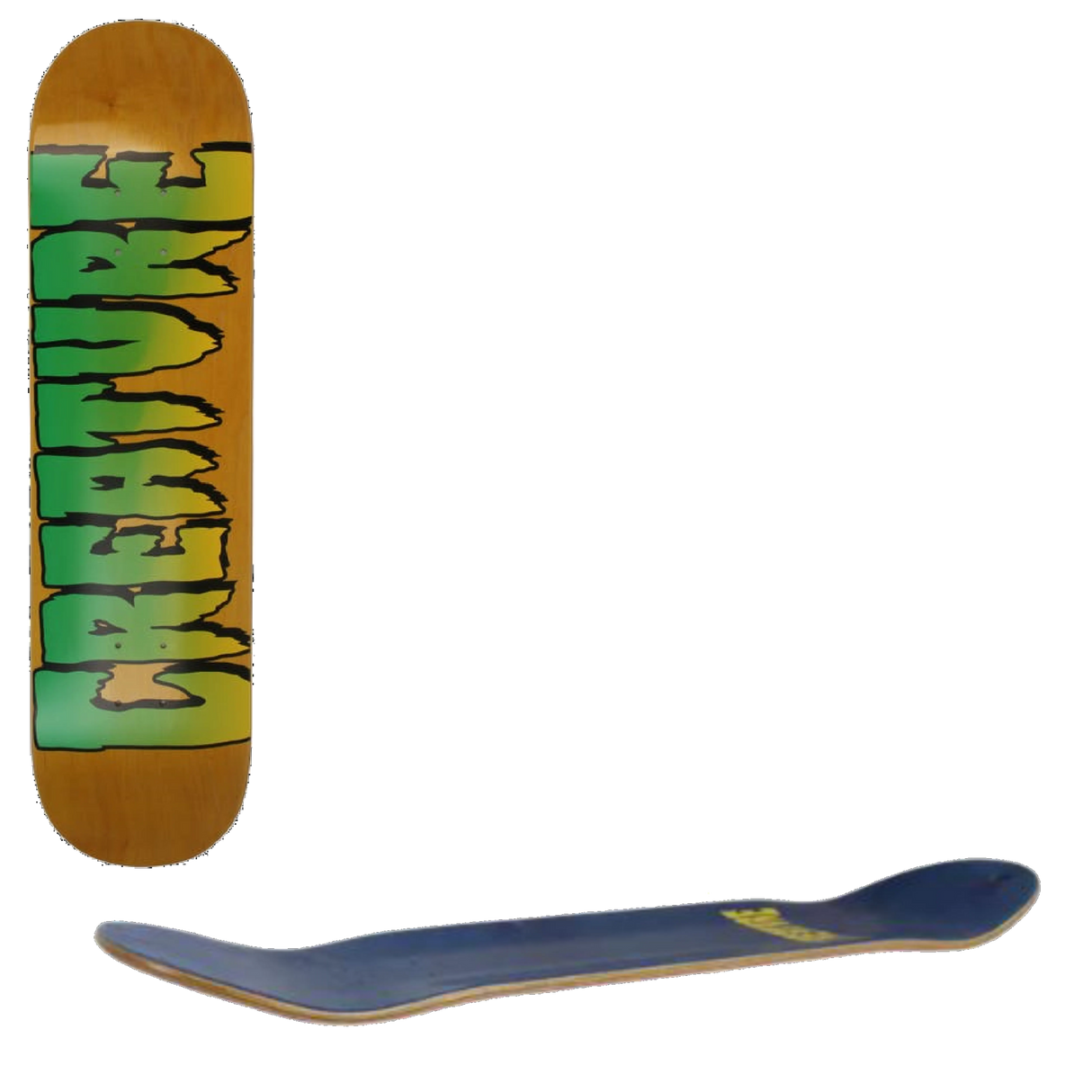 Creature Logo Stump Skateboard Deck - Yellow 8''