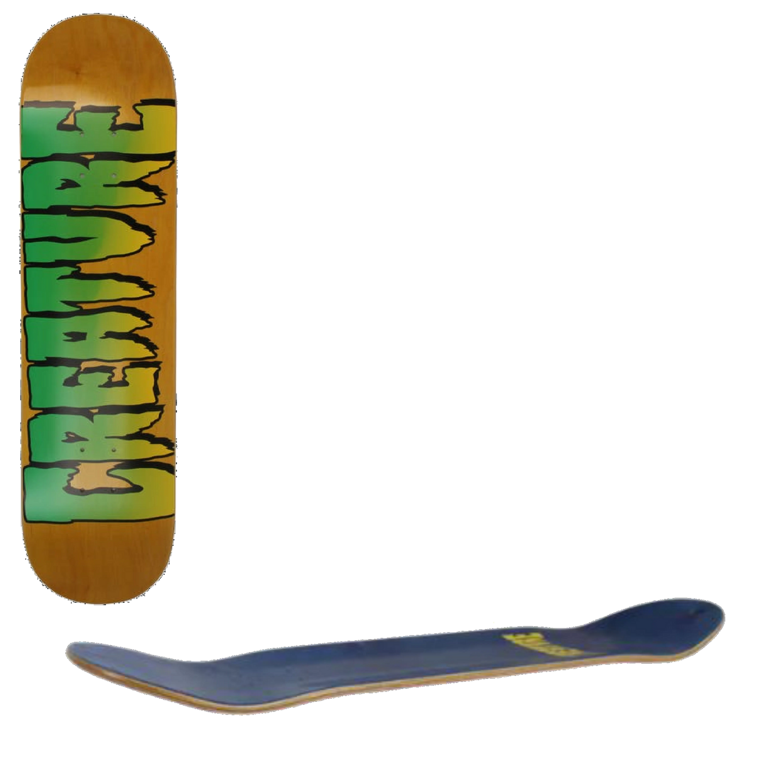 Creature Logo Stump Skateboard Deck - Yellow 8''