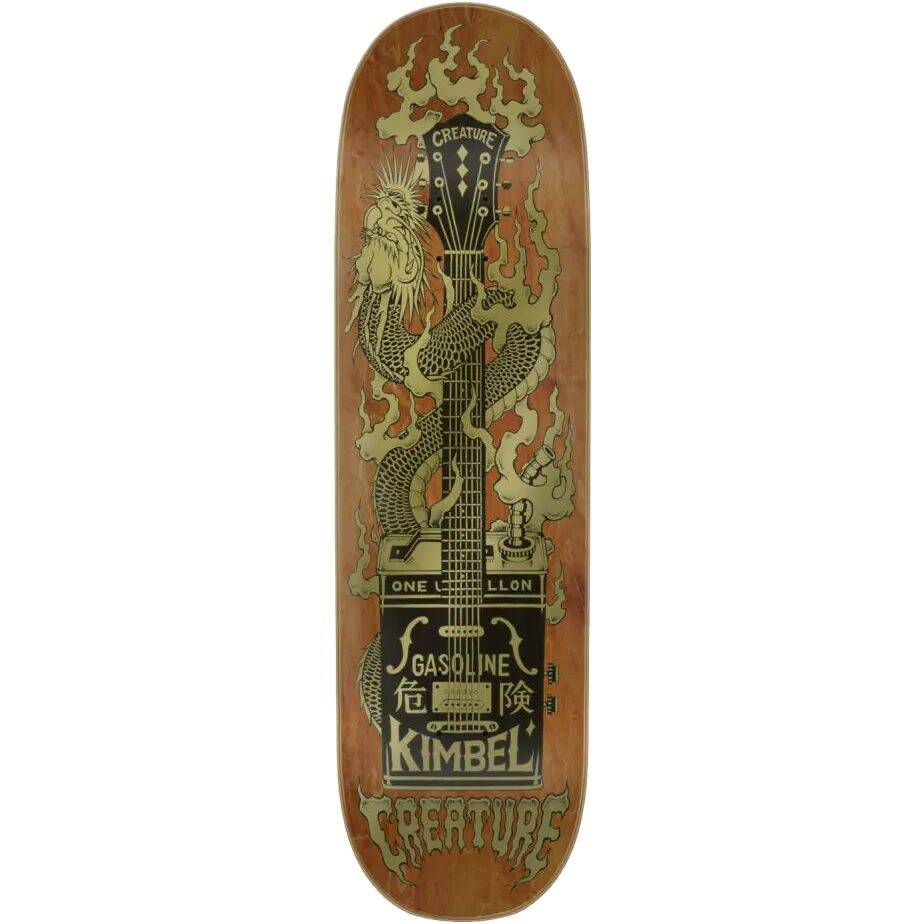 Creature Kimbel Gas Can Flame Skateboard Deck - Brown 9''
