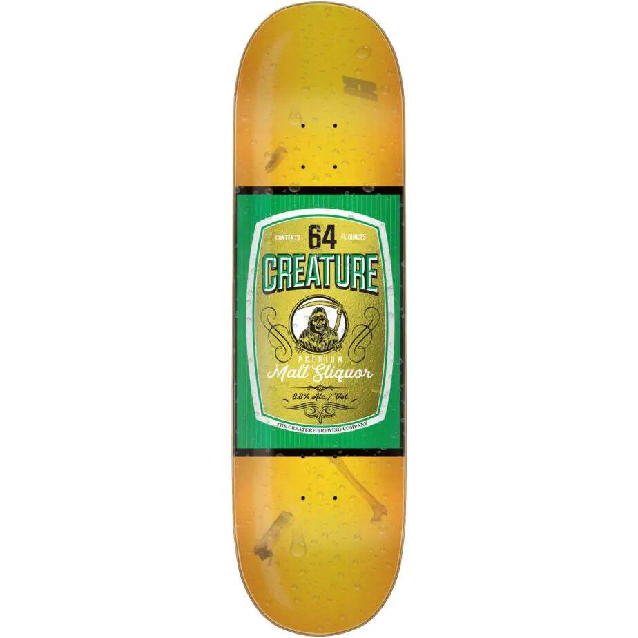 Creature Malt Sliquor Skateboard Deck - Yellow 8.8''
