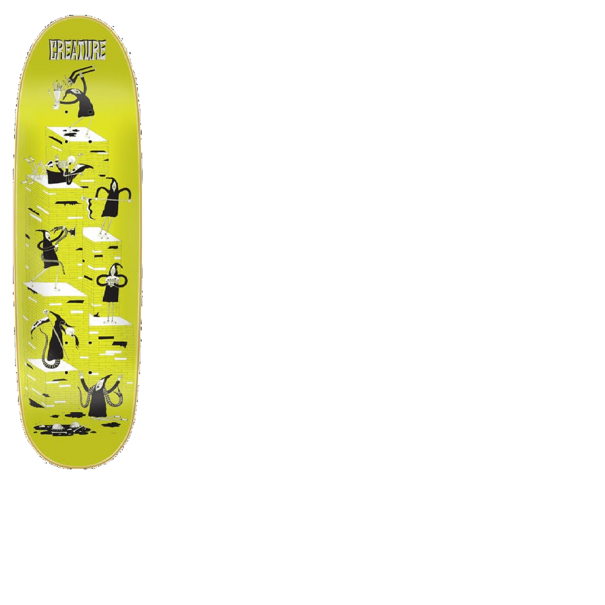 Creature Free For All Skateboard Deck - Yellow 8.8''