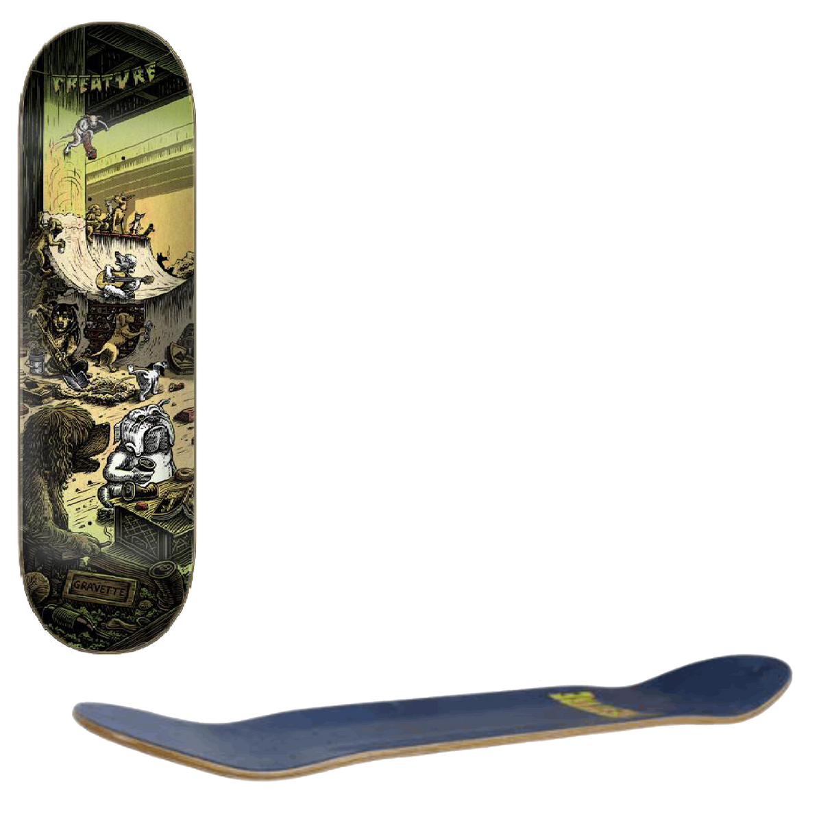 Creature Gravette Bridge Dawgz Skateboard Deck - Multi 8.3''