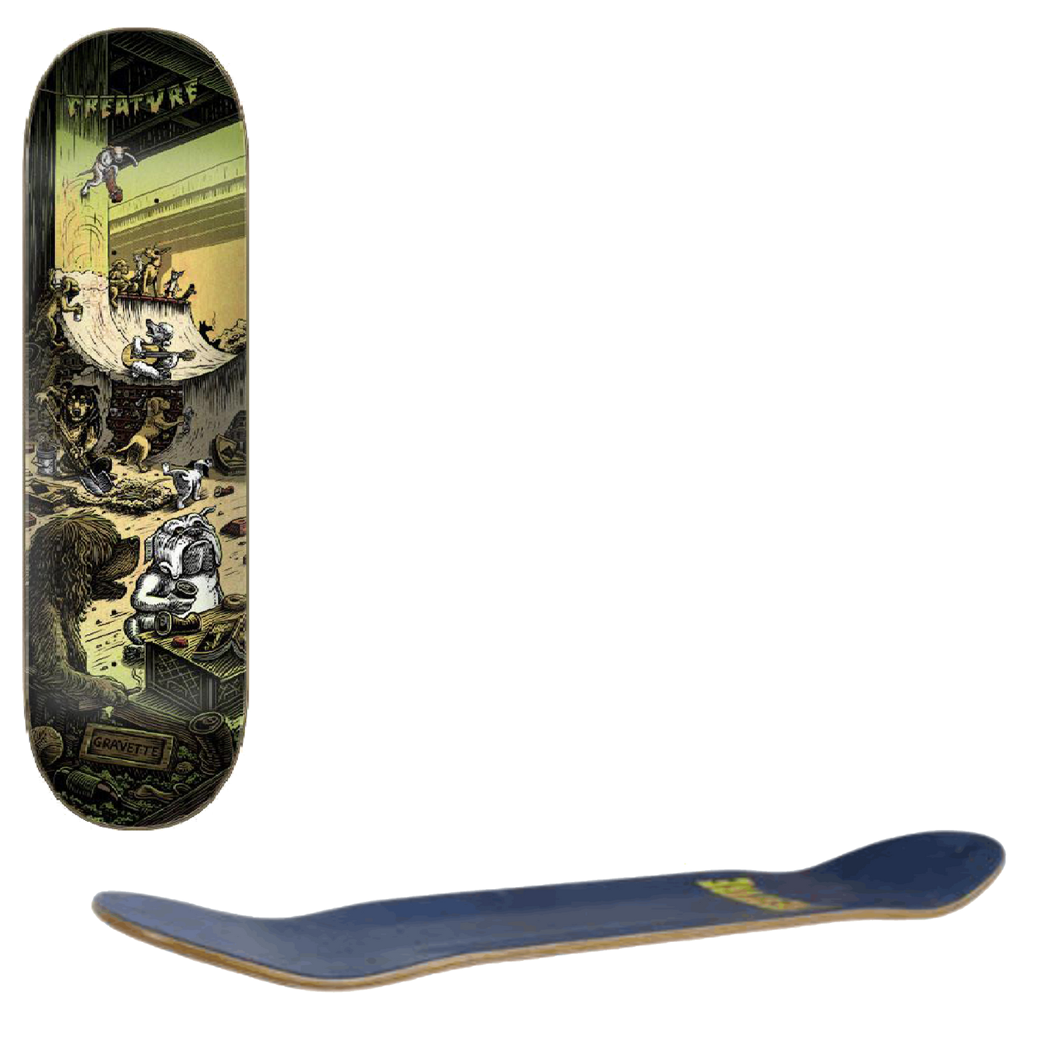Creature Gravette Bridge Dawgz Skateboard Deck - Multi 8.3''