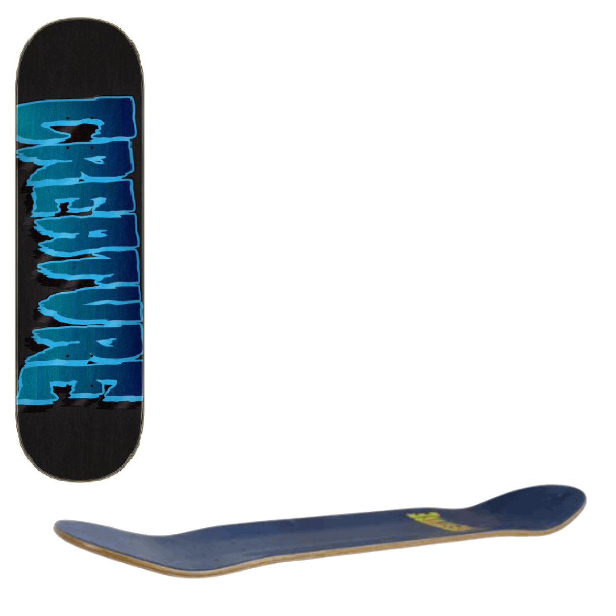 Creature Logo Outline Stumps Skateboard Deck - Black/Blue 8''